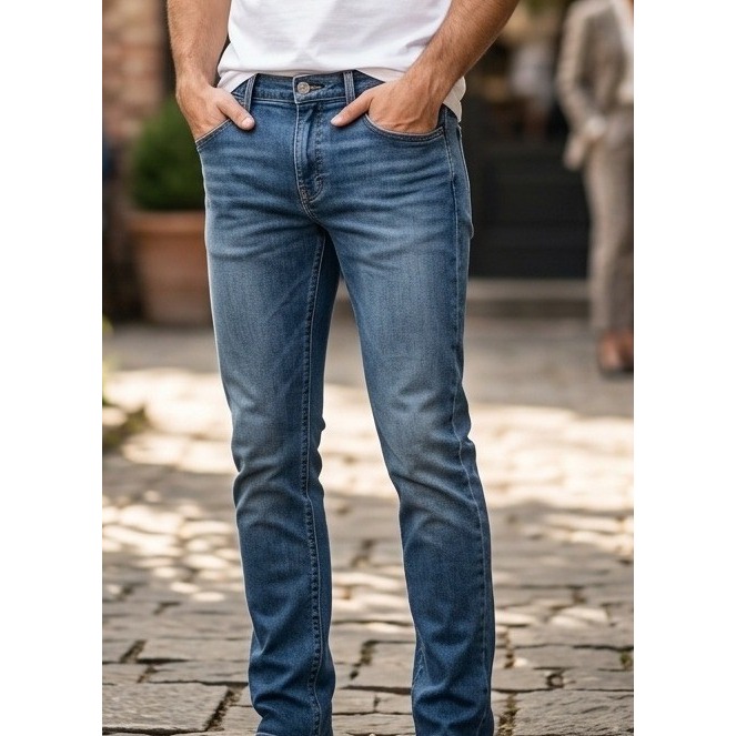 Levi's Slimming Denim Skinny Jeans Men's 32x30 Medium Wash Blue Stretch Tapered